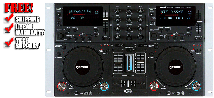 Máy dj Gemini cdmp-6000 Dual CD/ MP3/ USB Mixing Console