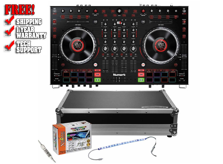 Numark NS6II 4-Channel Premium DJ Controller & Glide Style Odyssey Case Package 