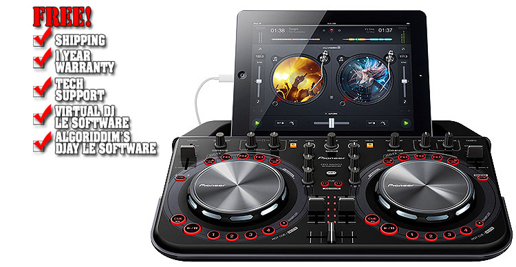 Pioneer DDJ-WeGO2 Black Compact Digital DJ Controller for iPad, iPhone