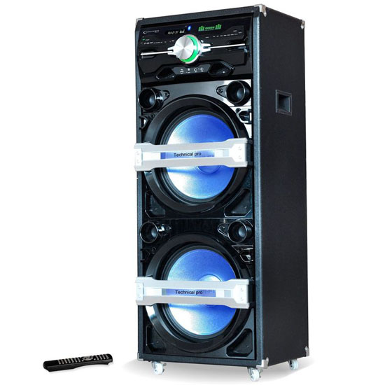 Technical Pro  Professional Dual 15" Entertainment Center with Bluetooth and Built-in DVD Player