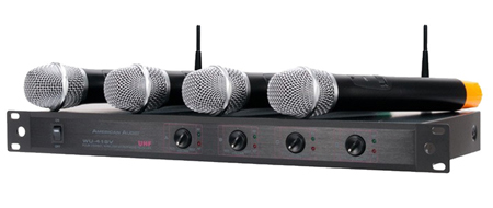American Audio WU-419V 4-Channel UHF Wireless Handheld Microphone System