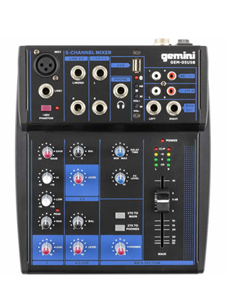 Gemini GEM-05USB 5 Channel USB Mixer