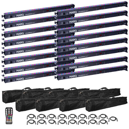 (16) Marq Lighting Colormax Bat Lightweight Indoor LED Linear Wash Lights Package