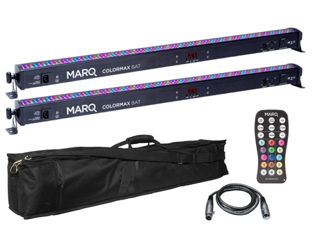 (2) Marq Lighting Colormax Bat Lightweight Indoor LED Linear Wash Lights Package