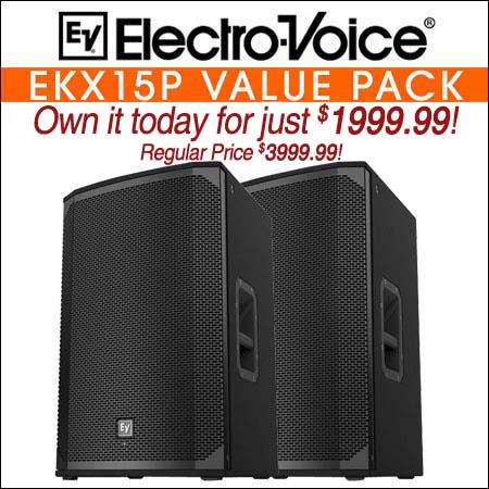 Electro Voice EKX15P 15-inch two-way powered loudspeaker VALUE PACK