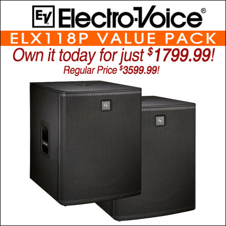  Electro Voice ELX118P DJ Powered Subwoofer VALUE PACK 