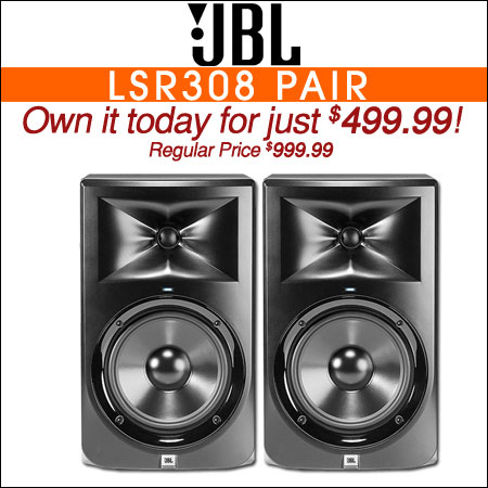 JBL LSR308 8" Powered Studio Monitor Value Pack