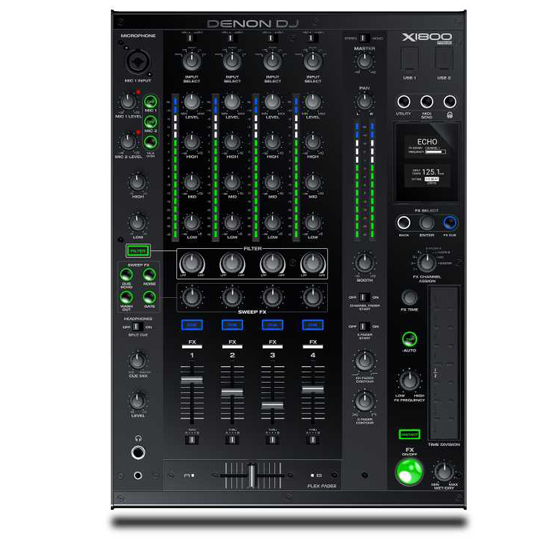 Denon DJ SC5000M X1800 Mixer Odyssey FFX12CDJWXDBL Coffin Bundle