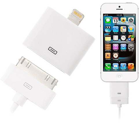  Lightning to 30 Pin Adapter for iPhone 5, iPad 4, iPad mini, iPod Touch 5th Gen & Nano 7th Gen