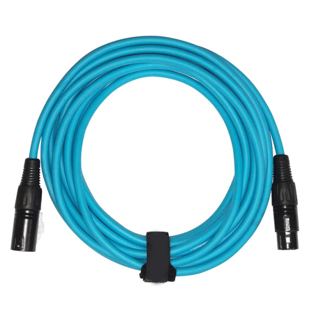 Sure-Fit 20ft Blue, Green & Orange XLR Male to XLR Female Cables (3 Pack) + Case