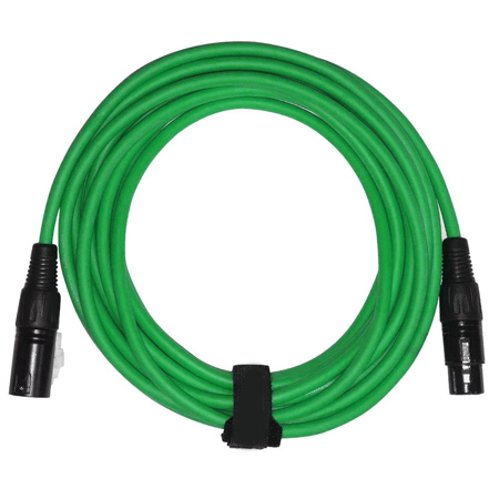 Sure-Fit 10ft Blue, Green & Orange XLR Male to XLR Female Cables (3 Pack) + Case