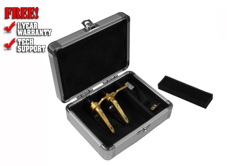 Odyssey KCC2PR2SD KROM Series Silver Diamond PRO2 Case for Two Turntable Needle Cartridges 