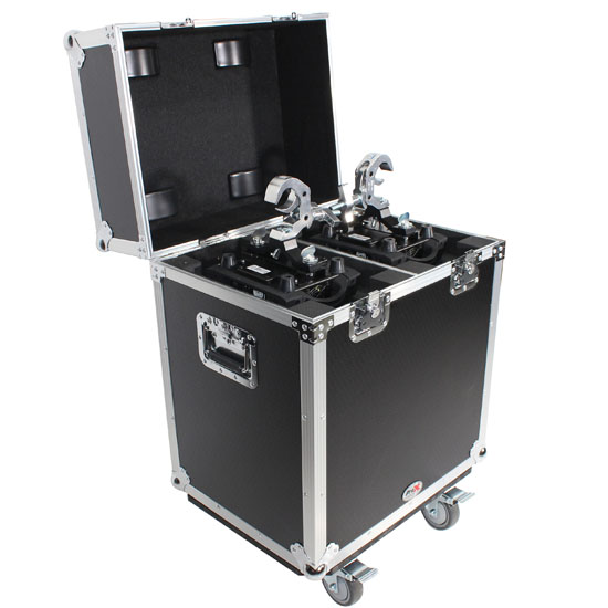 (2) American DJ FOCUS SPOT 4Z with Rolling Flight Case Package