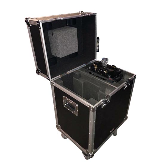 (2) American DJ FOCUS SPOT 4Z with Rolling Flight Case Package