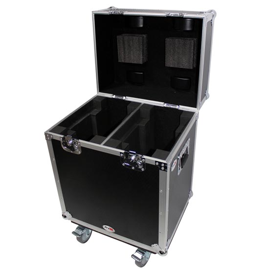 (2) American DJ FOCUS SPOT 4Z with Rolling Flight Case Package