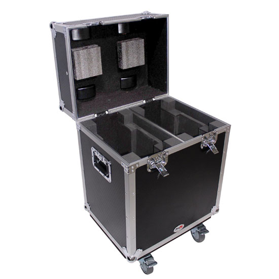 (2) American DJ FOCUS SPOT 4Z with Rolling Flight Case Package