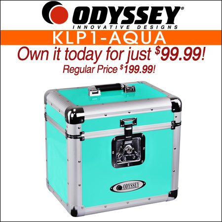 Odyssey KLP1-AQUA Vintage Series Aqua 12" Vinyl Records or LP Case, Holds 70 PCS