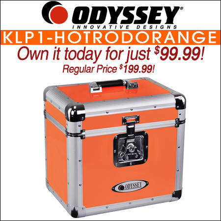 Odyssey KLP1-HOTRODORANGE Vintage Series Hot Rod Orange 12" Vinyl Records or LP Case, Holds 70 PCS