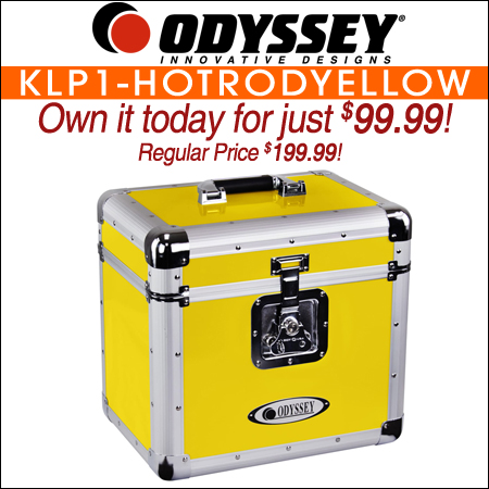 Odyssey KLP1-HOTRODYELLOW Vintage Series Hot Rod Yellow 12" Vinyl Records or LP Case, Holds 70 PCS