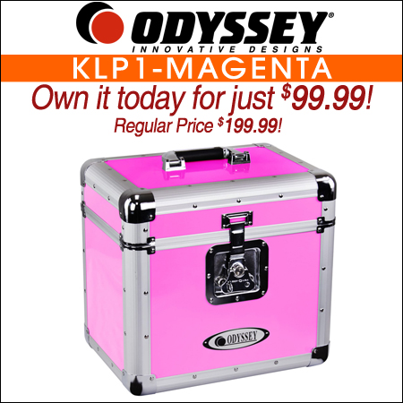 Odyssey KLP1-MAGENTA Vintage Series Hot Rod Magenta 12" Vinyl Records or LP Case, Holds 70 PCS