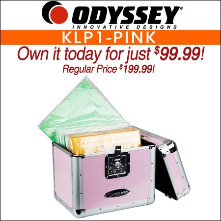 Odyssey KLP1-PINK KROM Series Pink Record/Utility Case for 70 12" Vinyl Records & LPs