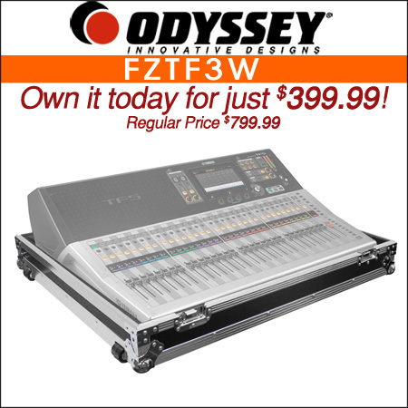 Odyssey FZTF3W Flight Yamaha TF3 Mixing Console Case with Wheels