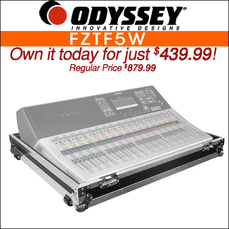 Odyssey FZTF5W Flight Yamaha TF5 Mixing Console Case with Wheels