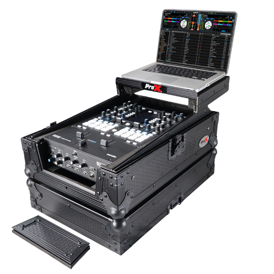  ProX XS-RANE72LTBL Road Case with Laptop Shelf for Rane Seventy-Two/Seventy Black on Black