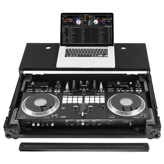 Odyssey FZGSDDJREV7WBL Pioneer DDJ-REV7 Black Glide Style Flight Case with Wheels and Laptop Platform