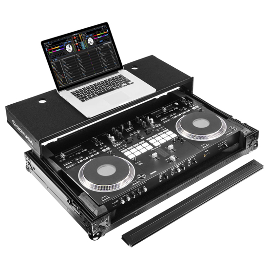 Odyssey FZGSDDJREV7WBL Pioneer DDJ-REV7 Black Glide Style Flight Case with Wheels and Laptop Platform