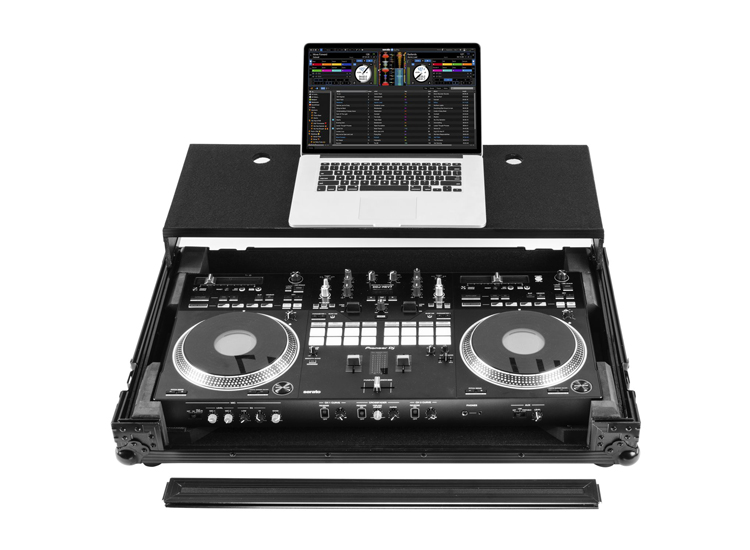 Odyssey FZGSDDJREV7WBL Pioneer DDJ-REV7 Black Glide Style Flight Case with Wheels and Laptop Platform