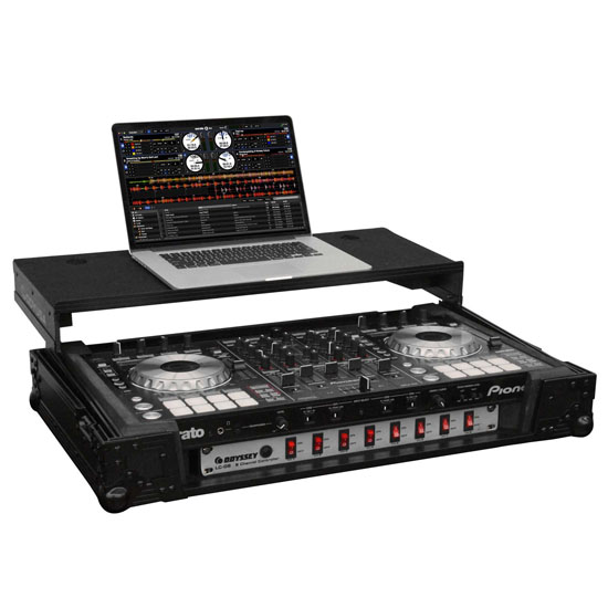 ODYSSEY FZGSPIDDJSX2BL Black Label Glide Case with 19" Rack Mount for Pioneer DDJ-SX and SX2