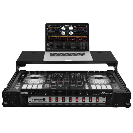 ODYSSEY FZGSPIDDJSX2BL Black Label Glide Case with 19" Rack Mount for Pioneer DDJ-SX and SX2