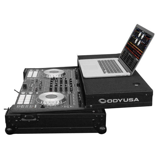 ODYSSEY FZGSPIDDJSX2BL Black Label Glide Case with 19" Rack Mount for Pioneer DDJ-SX and SX2