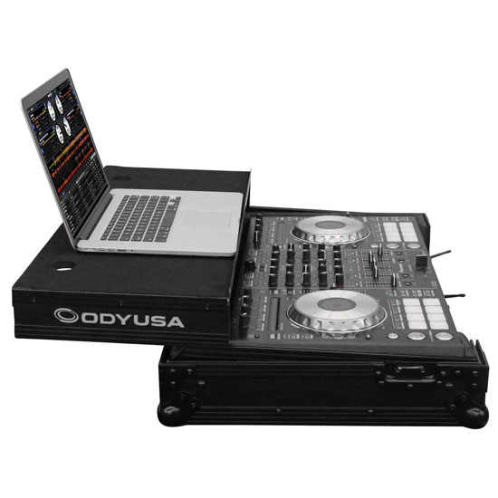 ODYSSEY FZGSPIDDJSX2BL Black Label Glide Case with 19" Rack Mount for Pioneer DDJ-SX and SX2