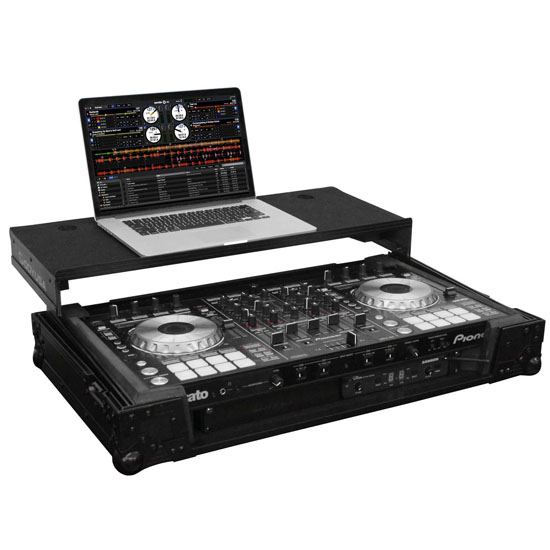 ODYSSEY FZGSPIDDJSX2BL Black Label Glide Case with 19" Rack Mount for Pioneer DDJ-SX and SX2