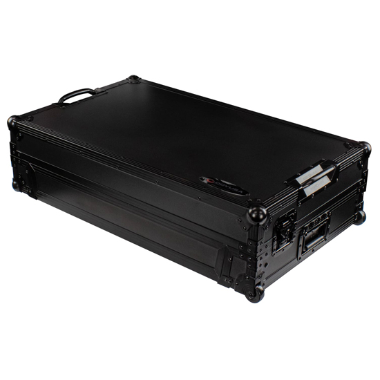 Odyssey FZGSRANE4W1BL RANE FOUR Black Label 1U Flight Case with Glide Style Laptop Platform and Wheels