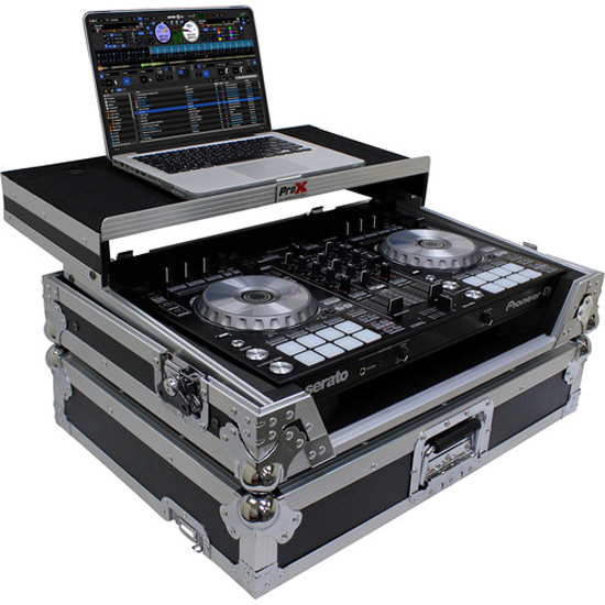  ProX XS-DDJSR2 LT LED Flight Case for Pioneer DDJ-SR2 Controller with Laptop Shelf