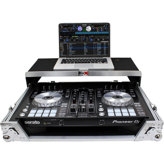  ProX XS-DDJSR2 LT LED Flight Case for Pioneer DDJ-SR2 Controller with Laptop Shelf