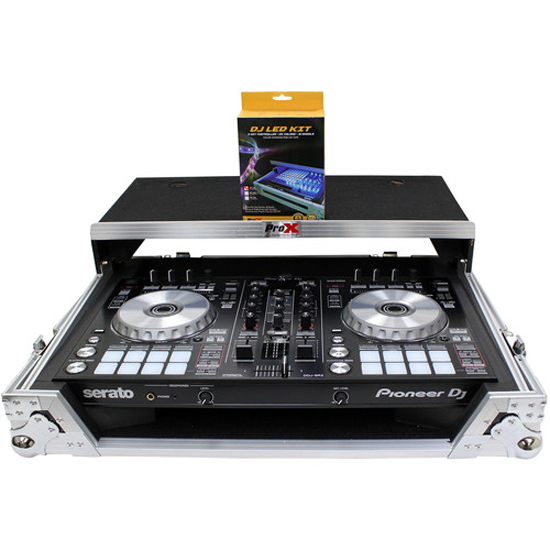  ProX XS-DDJSR2 LT LED Flight Case for Pioneer DDJ-SR2 Controller with Laptop Shelf