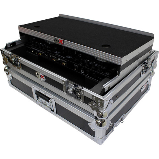  ProX XS-DDJSR2 LT LED Flight Case for Pioneer DDJ-SR2 Controller with Laptop Shelf