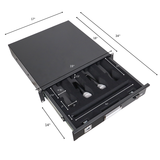ProX T-2RD-18-WMF 2U Rack Space