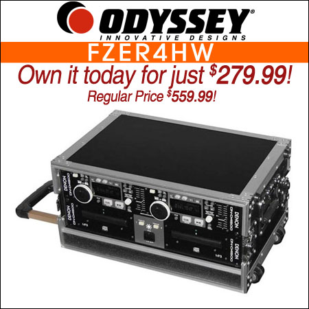 Odyssey FZER4HW 4U Pro Trolley Effects Rack with Wheels