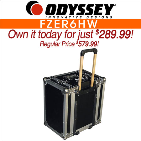 Odyssey FZER6HW 6U Pro Trolley Effects Rack with Wheels