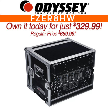 Odyssey FZER8HW 8U Pro Trolley Effects Rack with Wheels