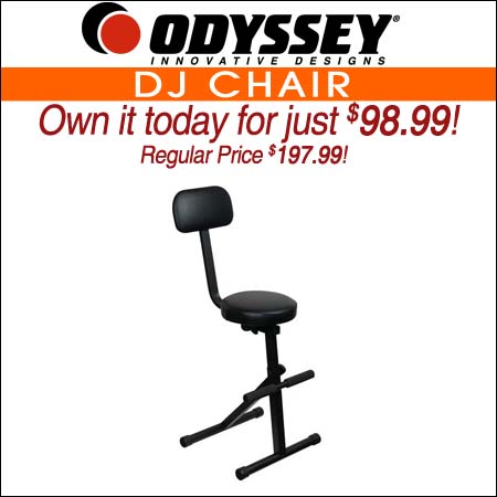 Odyssey DJCHAIR Black Height Adjustable Chair for DJ