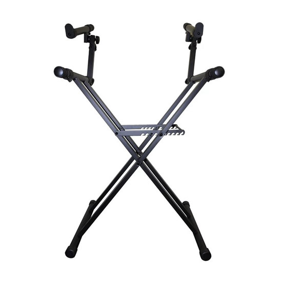 Odyssey LTBXS2 Black Heavy-Duty Two Tier X-Stand for DJ Coffins and Controller Cases