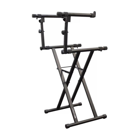 Odyssey LTBXS2 Black Heavy-Duty Two Tier X-Stand for DJ Coffins and Controller Cases