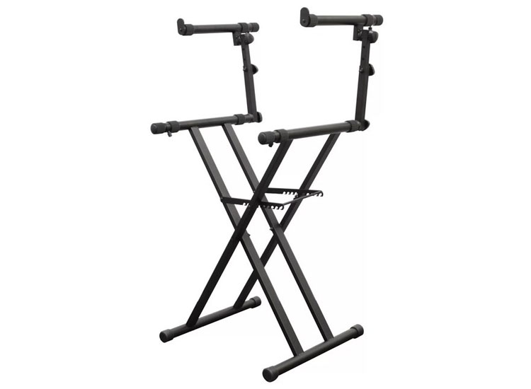 Odyssey LTBXS2 Black Heavy-Duty Two Tier X-Stand for DJ Coffins and Controller Cases