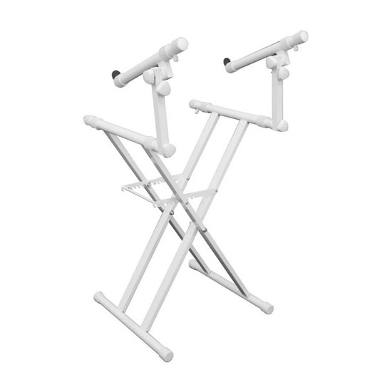 Odyssey LTBXS2WHT White Heavy-Duty Two Tier X-Stand for DJ Coffins and Controller Cases